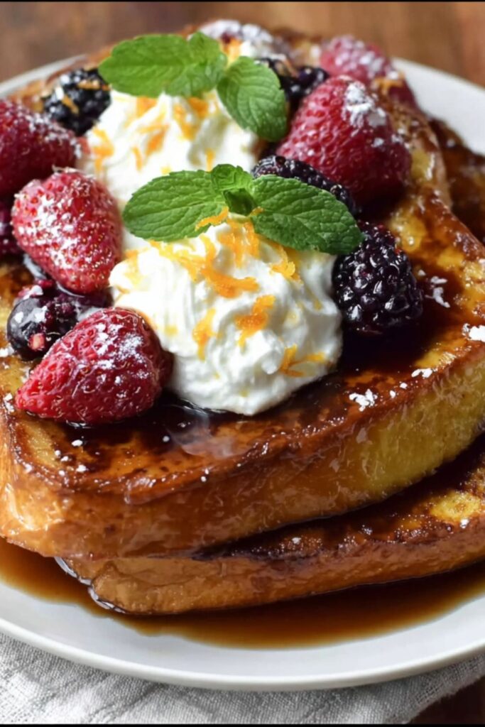 Bobby Flay Bananas Foster French Toast with Whipped Cream Cheese Recipe