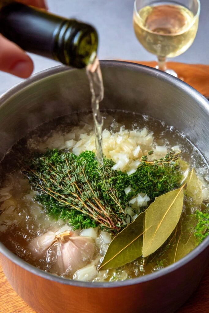Bobby Flay Poaching Liquid for Shrimp Recipe