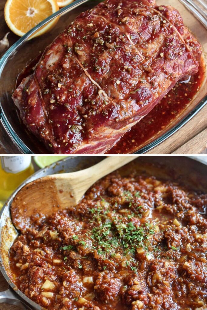 Bobby Flay Slow Smoked Pork Shoulder with Napa Cabbage Slaw and Queso Fresco Recipe