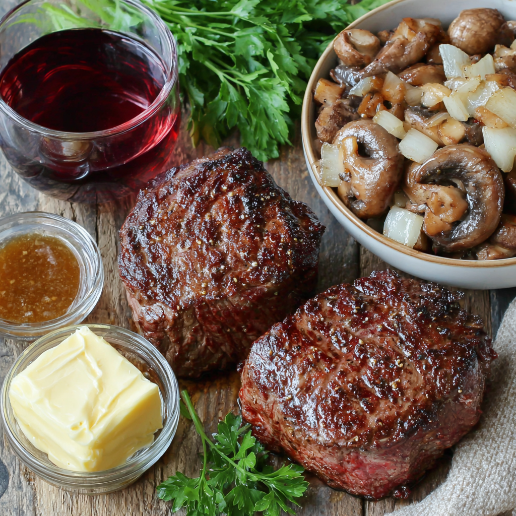 Bobby Flay Tenderloin of Beef in Mushroom, Mustard and Red Wine Sauce Recipe