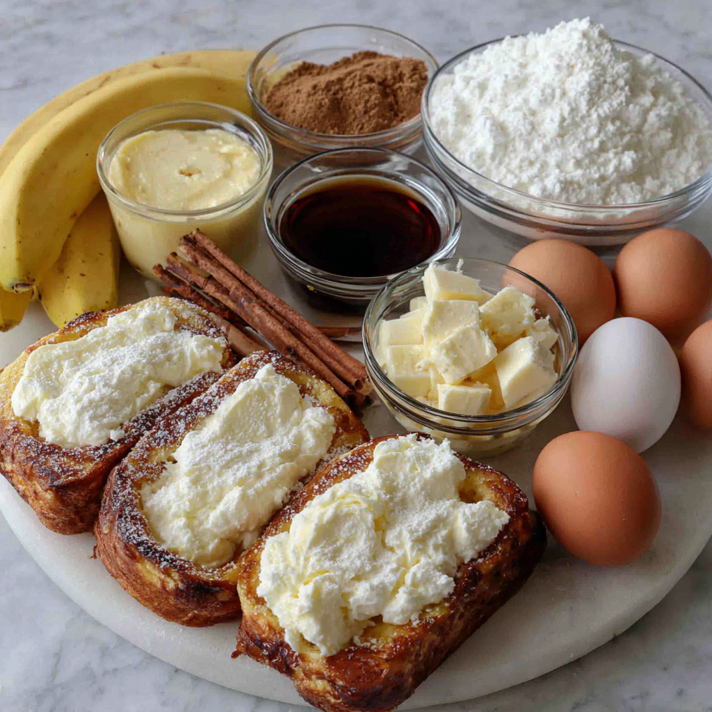 Bobby Flay Bananas Foster French Toast with Whipped Cream Cheese Recipe