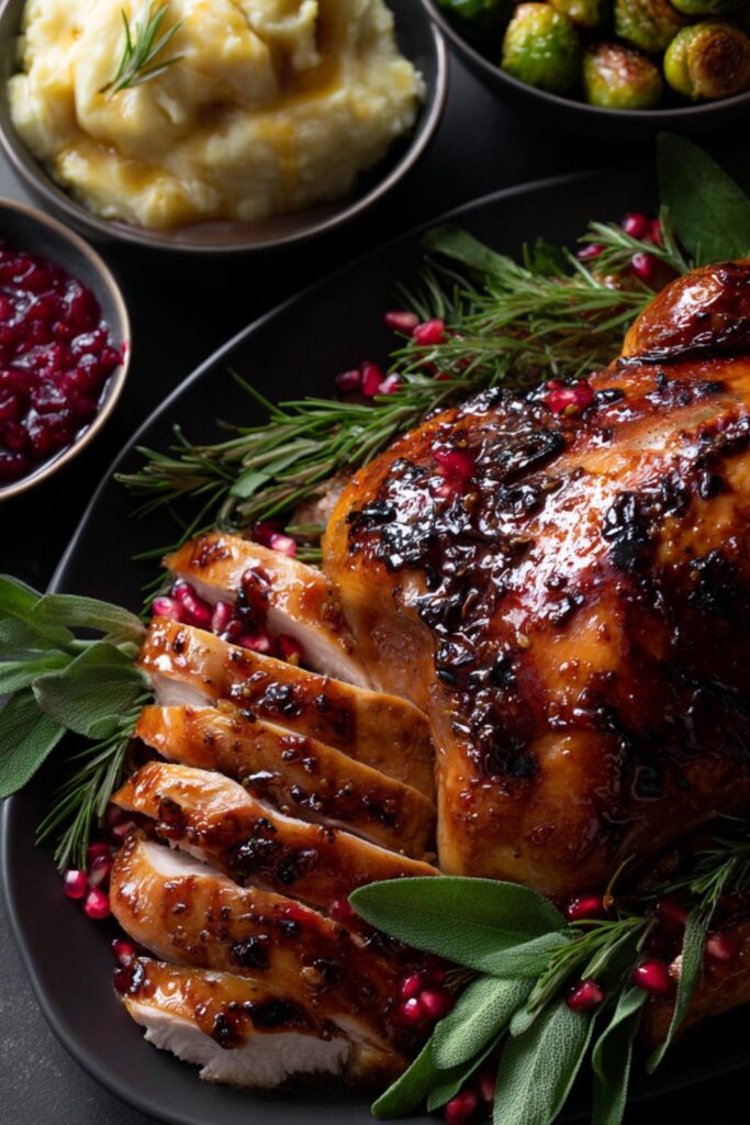 Bobby Flay Black Pepper-Pomegranate Molasses Glazed Turkey Recipe