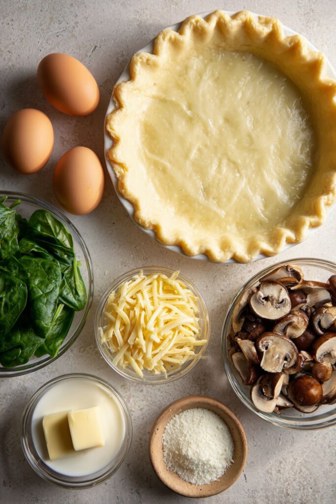Joanna Gaines Mushroom, Spinach & Swiss Cheese Quiche Recipe