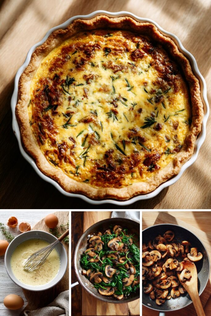 Joanna Gaines Mushroom, Spinach & Swiss Cheese Quiche Recipe