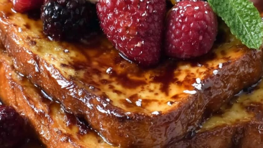 Bobby Flay Bananas Foster French Toast with Whipped Cream Cheese Recipe