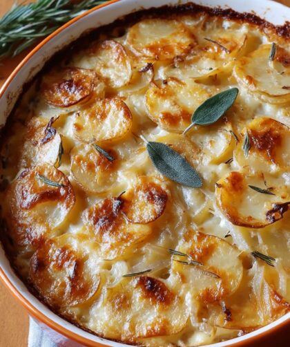 Bobby Flay Caramelized Vidalia Onion and Potato Gratin Recipe