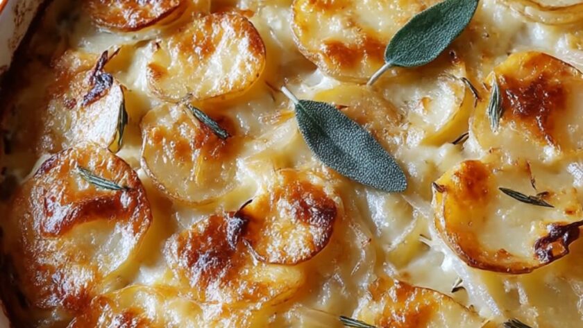 Bobby Flay Caramelized Vidalia Onion and Potato Gratin Recipe