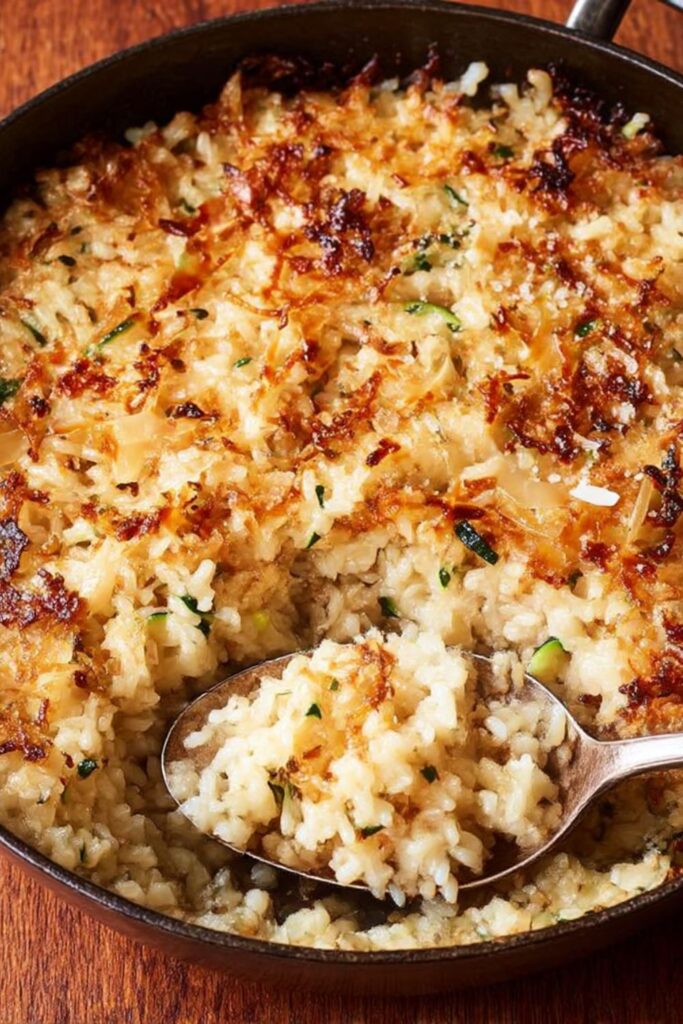 Bobby Flay Crispy Rice with Zucchini and Feta Recipe