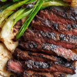 Bobby Flay Korean-Style Marinated Skirt Steak with Grilled Scallions and Warm Tortillas Recipe
