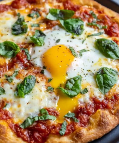 Bobby Flay Margherita Pizza with a Fried Egg
