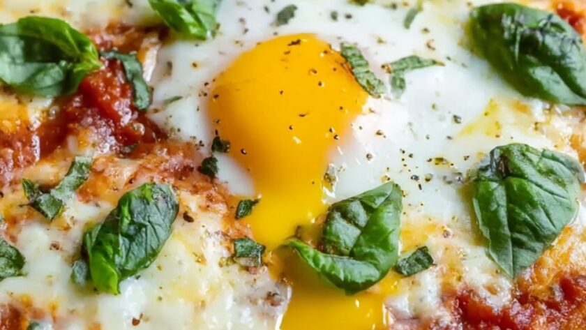 Bobby Flay Margherita Pizza with a Fried Egg