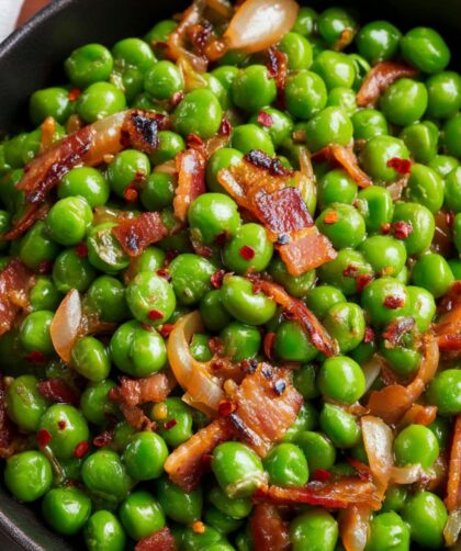 Bobby Flay Peas with Shallots and Pancetta Recipe