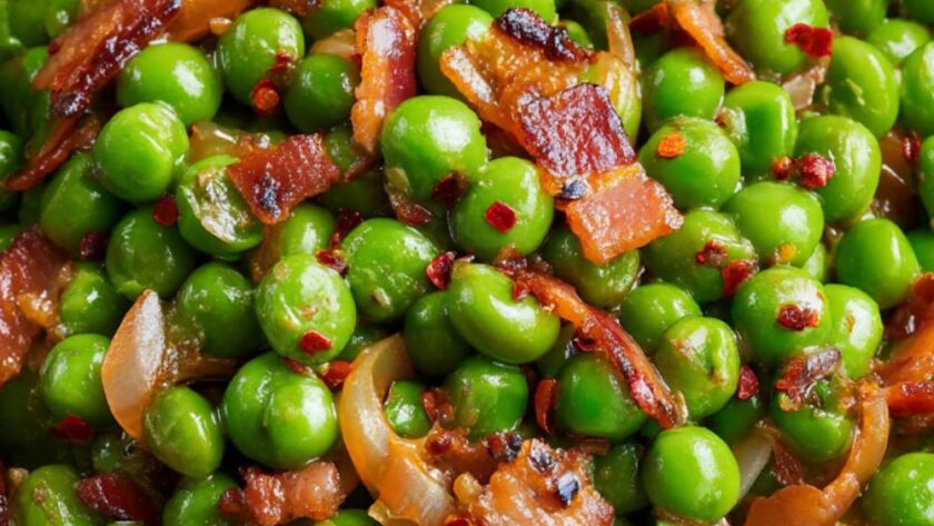 Bobby Flay Peas with Shallots and Pancetta Recipe