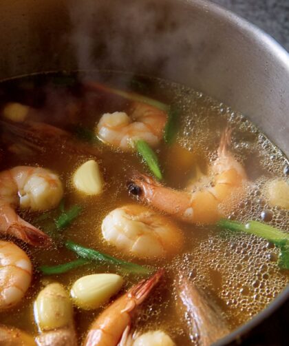 Bobby Flay Poaching Liquid for Shrimp Recipe