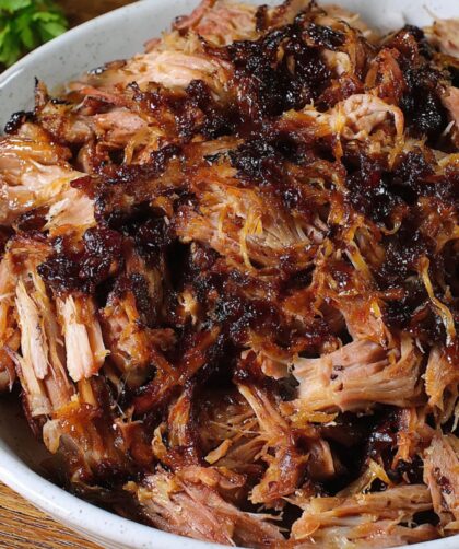 Bobby Flay Slow Smoked Pork Shoulder with Napa Cabbage Slaw and Queso Fresco Recipe