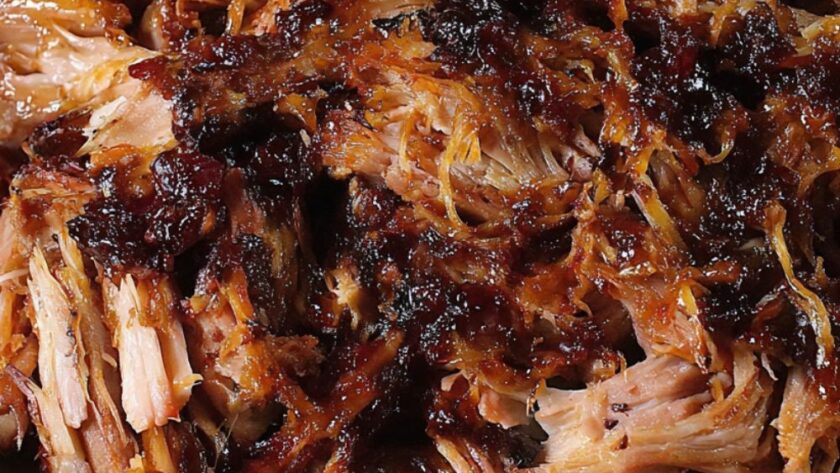 Bobby Flay Slow Smoked Pork Shoulder with Napa Cabbage Slaw and Queso Fresco Recipe