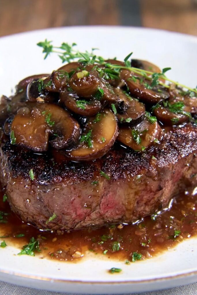 Bobby Flay Tenderloin of Beef in Mushroom, Mustard and Red Wine Sauce Recipe