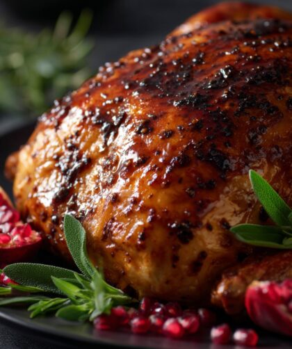 Bobby Flay Black Pepper-Pomegranate Molasses Glazed Turkey Recipe