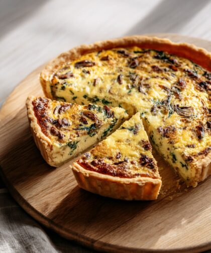 Joanna Gaines Mushroom, Spinach & Swiss Cheese Quiche Recipe