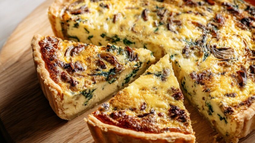 Joanna Gaines Mushroom, Spinach & Swiss Cheese Quiche Recipe