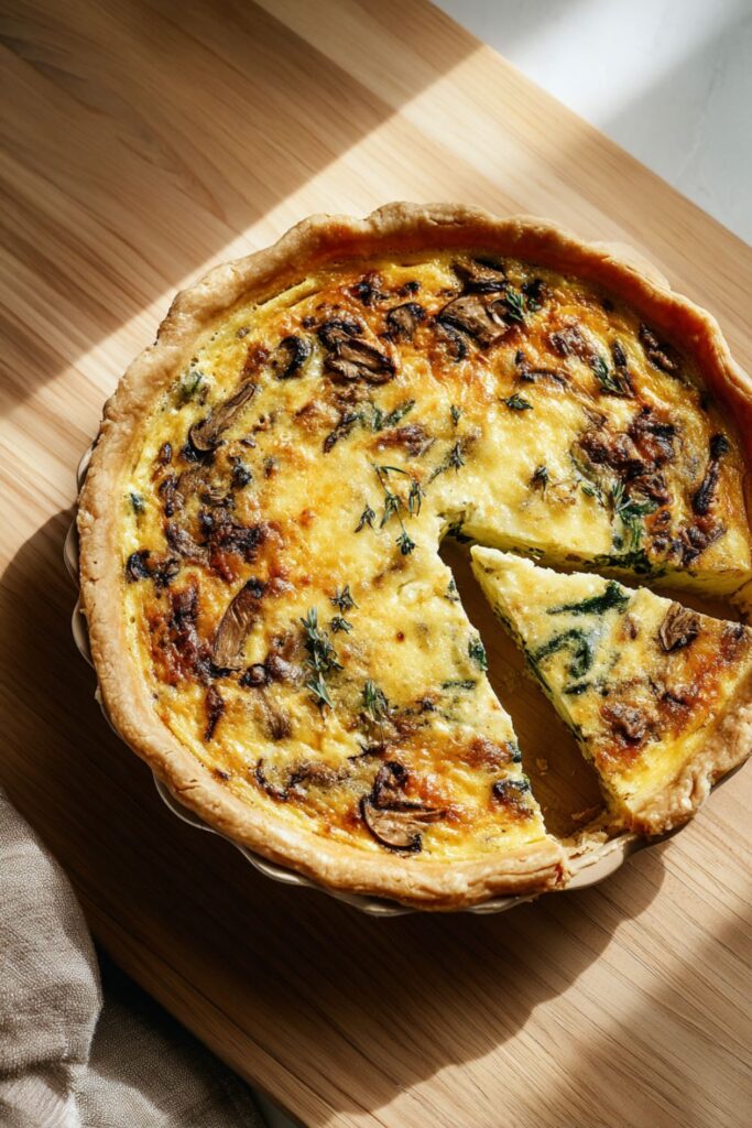 Joanna Gaines Mushroom, Spinach & Swiss Cheese Quiche Recipe