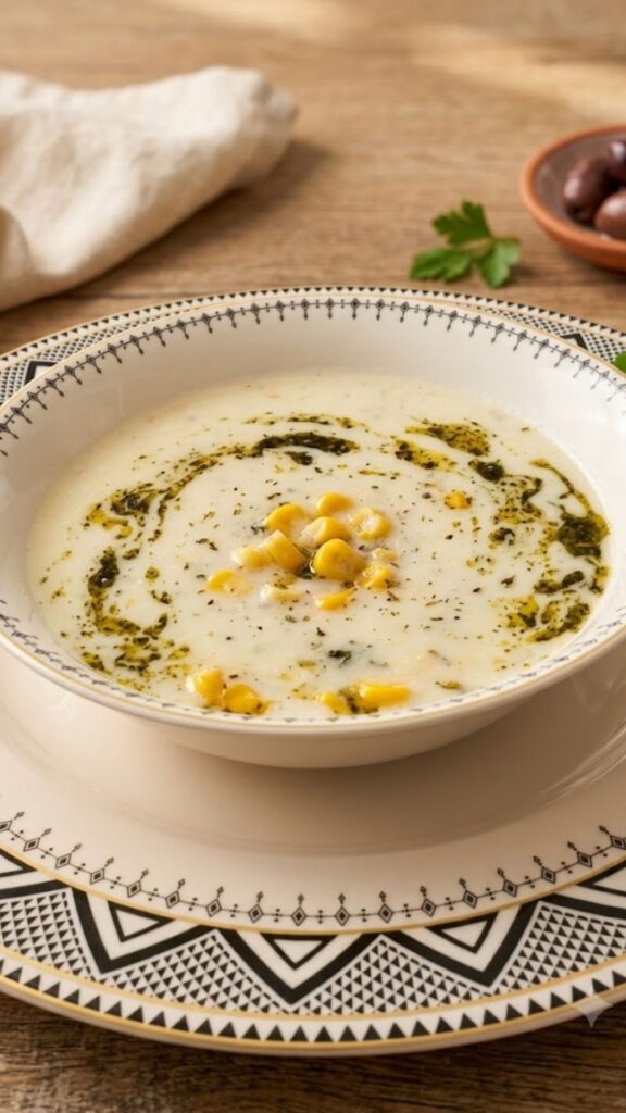 Kremalı Mısırlı Pirinç Çorbası Recipe (Turkish Creamy Corn and Rice Soup)